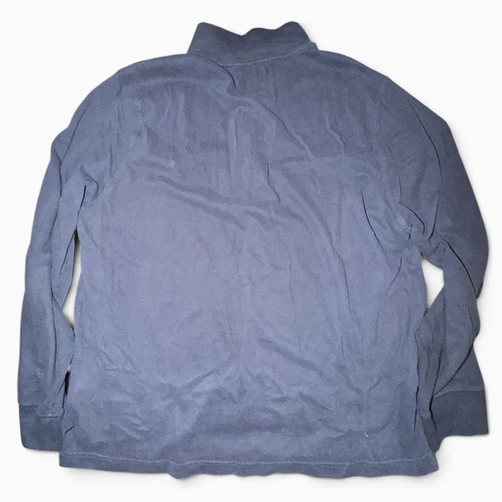 Brooks Brothers Mens XL Navy Blue Cotton Quarter Zip Mock Neck Pullover Sweater
